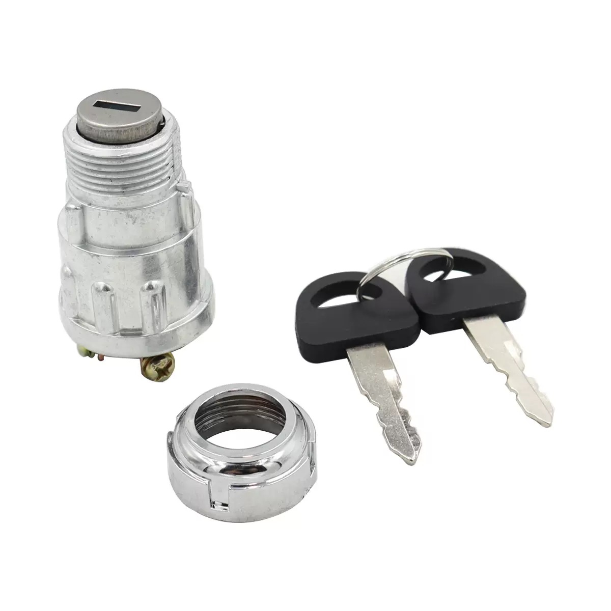 Universal Automotive Waterproof Ignition Switch with 3-Pin Key and Terminal Connections